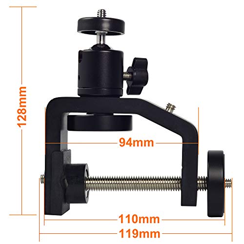 MENGS Da de 60 1/4 Tornillo Universal Clip con aleación de Aluminio para la cámara Pinza/Linterna/Auto Ventana/barandilla/fotografía/Soporte para Faro Elevado Photography etc