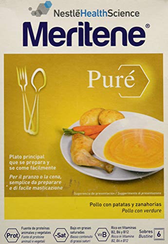 MERITENE Pure pollo con patatas y zanahorias 6 sobres