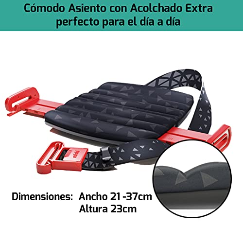 mifold Elevador Coche Plegable para Niños a Partir de 4 años (15-45 kg) - Silla Coche con Cojín 3 Veces Más Grueso - Alzador Compacto y Portátil para Uso Diario y Viajes - Grupos 2 y 3