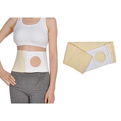 MILECN Cinturón De Hernia De Ostomía Soporte De Estoma De Cintura Ortesis Abdominal Binder Banda para El Abdomen Transpirable con Abertura para El Estoma para Pacientes con Colostomía,XL