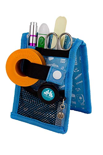 MINIKEEN'S, Salvabolsillos enfermera, Organizador bolsillo enfermera, Enfermería, Kit enfermera, Estampado azul, Mobiclinic