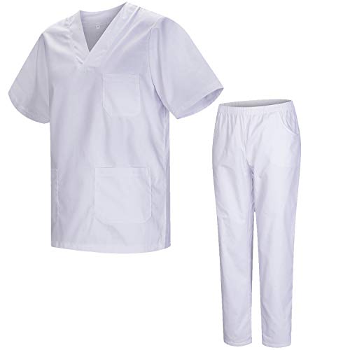 MISEMIYA - Casaca Y PANTALÓN Sanitarios Unisex Uniformes Sanitarios MÉDICOS Conjuntos Sanitarios 8178 - XS, Blan