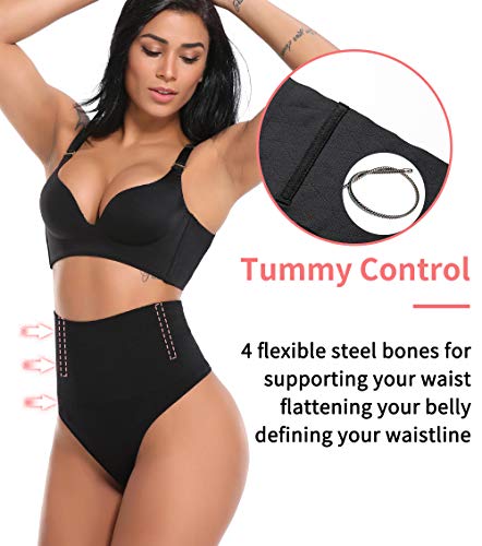 MISS MOLY Tanga Braga Faja Reductora Barriga Mujer Braguita Moldeadora Shapewear Body Shaper Cintura Alta sin Costuras Ropa Interior Lencería Elástico