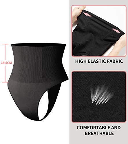 MISS MOLY Tanga Braga Faja Reductora Barriga Mujer Braguita Moldeadora Shapewear Body Shaper Cintura Alta sin Costuras Ropa Interior Lencería Elástico