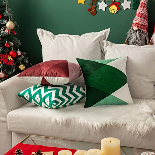 MIULEE Fundas de Cojín para Sofá Cojines Navideños Funda Cojines Decorativos Almohada para Silla Oficina Cama Habitacion Salón Comedor Jardin Dormitorio 45x45 cm 2 Piezas Fusión Rojo