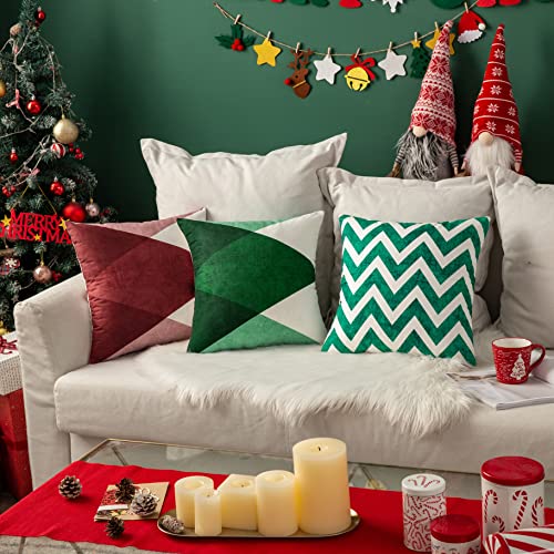 MIULEE Fundas de Cojín para Sofá Cojines Navideños Funda Cojines Decorativos Almohada para Silla Oficina Cama Habitacion Salón Comedor Jardin Dormitorio 45x45 cm 2 Piezas Fusión Rojo