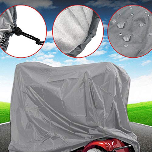 Mobility Scooter Cover Impermeable Mobility Scooter Cape Mobility Scooter Rain Cover Fundas para Brazos de Silla de Ruedas Mobility Scooters Accesorios Gris 210D(Gris 190x61x117cm)