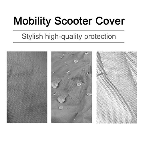 Mobility Scooter Cover Impermeable Mobility Scooter Cape Mobility Scooter Rain Cover Fundas para Brazos de Silla de Ruedas Mobility Scooters Accesorios Gris 210D(Gris 190x61x117cm)