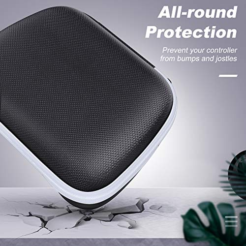 MoKo Estuche de Protección para Juegos, Compatible con el Controlador Inalámbrico PS5, Bolsa de Almacenamiento Portátil de Cordón de Material EVA con Cremallera - Negro + Blanco