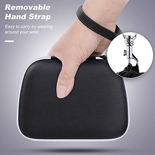 MoKo Estuche de Protección para Juegos, Compatible con el Controlador Inalámbrico PS5, Bolsa de Almacenamiento Portátil de Cordón de Material EVA con Cremallera - Negro + Blanco