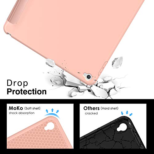 MoKo Funda Compatible con iPad Air 2, Superior Delgada Protectora Case con Tapa Trasera Esmerilada Translúcida Compatible con Apple iPad Air 2 9.7" - Oro Rosa