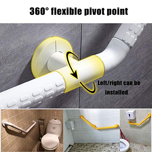 Moo PVC Asidero Ducha Acero Inoxidable Antideslizante Diseño Asideros Seguridad para Minusvalido y Ancianos WC Tornillo de Regalo