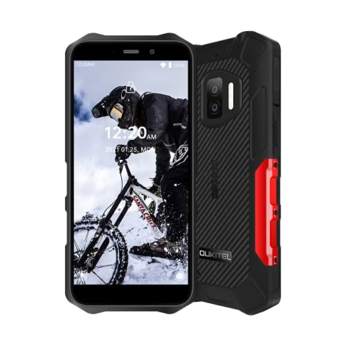 Moviles Libre Resistentes OUKITEL WP12 Android11 Rugged Smartphones 4GB+32GB Teléfono Móvil IP68 4000mAh 5.5 Pulgadas Robusto Movil 13MP+8MP Cámara 4G Dual SIM 3 LED Flash Indestructibles Móvil Rojo