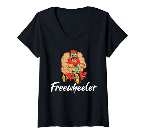 Mujer Freewheeler triker triky motocicleta tres ruedas motociclist Camiseta Cuello V