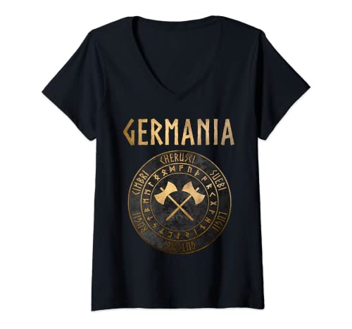 Mujer Germania antiguas tribus germánicas Camiseta Cuello V