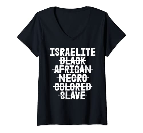 Mujer Soy un israelita hebreo 12 tribus de Israel Yah Camiseta Cuello V