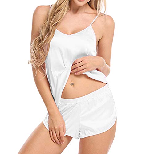 Mujeres Body LenceríA Conjuntos Babydoll Ropa de Dormir Interior Pijamas Servicio A Domicilio de Traje de Pijama Dividido con Cuello En V Y Cabestrillo Ajustado EláStico