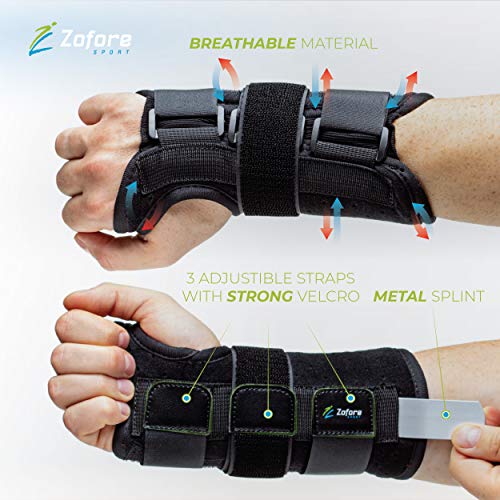 Muñequera de Soporte para Túnel Carpiano con Férula de Metal - Aliviar Dolor de Artritis y Tendinitis - Reduce Tiempo de Recuperación, Hombre y Mujer - Izquierda (L/XL)