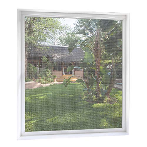 MYCARBON Mosquitera Adhesiva Ventana Cortable 2 Pcs 170x180cm Blanca Anti Moscas con Cuchillo