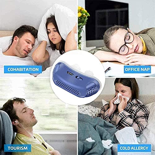 MYJZY Dispositivo electrónico Anti ronquido Mini CPAP Anti-ronquido Dispositivo electrónico para la apnea del sueño Detiene el ronquido Ayuda Pare,Blanco