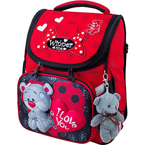 N / A Dibujos Animados Mochilas Escolares Mochila para niñas Niños Oso Gato Diseño Niños Mochila ortopédica Grado 36 * 28 * 16 cm