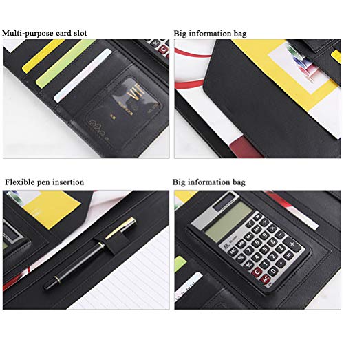 NA Carpeta A4,Carpeta Clip Portapapeles con Pinza, Bloc de Notas, Carpeta Piel con Bolsillo Interior, Organizador de Archivos, carpeta para Carta estándar de Papel A4, Material de Oficina, Negro