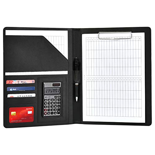 NA Carpeta A4,Carpeta Clip Portapapeles con Pinza, Bloc de Notas, Carpeta Piel con Bolsillo Interior, Organizador de Archivos, carpeta para Carta estándar de Papel A4, Material de Oficina, Negro