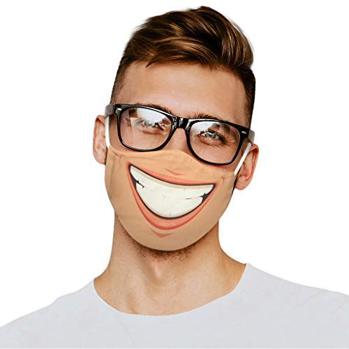 N\A RDHYST Funny Angry Smile Expression Escudo facial, Anti-Polvo, Anti-contaminación Anti-smog Protector para Adulto,