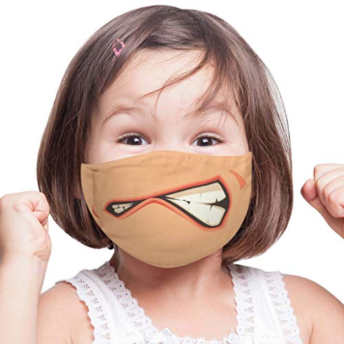 N\A RDHYST Funny Angry Smile Expression Escudo facial, Anti-Polvo, Anti-contaminación Anti-smog Protector para Adulto,