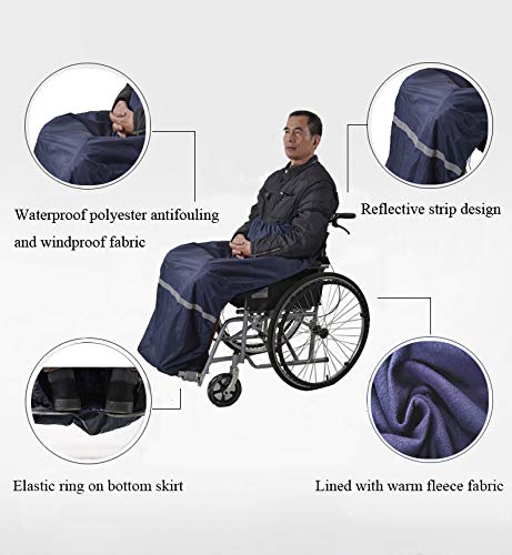 NACHEN Manta para Silla de Ruedas para Adultos, Capa de protección de Invierno Impermeable, Cubierta de poliéster para Personas Mayores, tamaño Universal