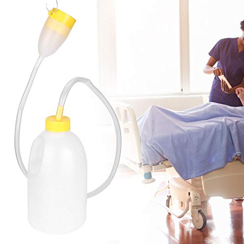 Nannigr Recipiente De Almacenamiento De Urinario, Cubo De Orina Reutilizable De Plástico De 1500 Ml, Botella De Orina para Pacientes Hospitalarios con Tubo para Pacientes Postrados En Cama De