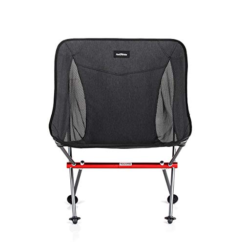 Naturehike La Silla de Camping portátil Puede soportar 150 kg, es Ultraligera y Plegable, y se Puede Montar y Desmontar rápidamente (Negro)