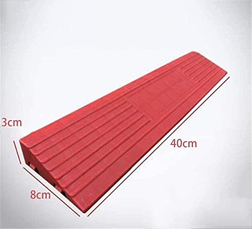 NBLD Rampas de Seguridad Rampas Rampas de umbral Interior, Rampas inclinadas de plástico para escalones, Rampas de carritos para sillas de Ruedas Zona de desaceleración, Rojo, 40 * 8 * 3Cm (Rojo