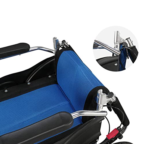 NBMNN Silla de Ruedas Deportiva, Silla de Ruedas Transporte Compacta con Freno Mano y Reposapiés para Discapacitados y Mayores Blue,One Size