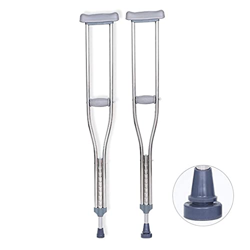 NC Muletas para Adultos Muletas Altas para Caminar para Adultos (par), muletas médicas Ligeras para Las Axilas de Acero Inoxidable con Andador retráctil Antideslizante Ajustable en Altura LKWK