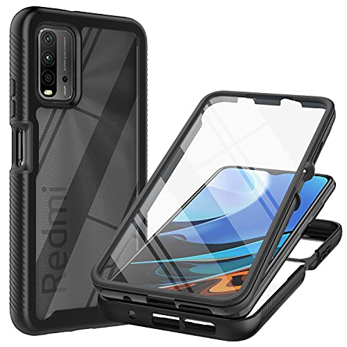 NC YXKJ - Funda Compatible con xiaomi Redmi 9T, Funda 360 Anti-Drop All-in-One para teléfono Celular - Negro