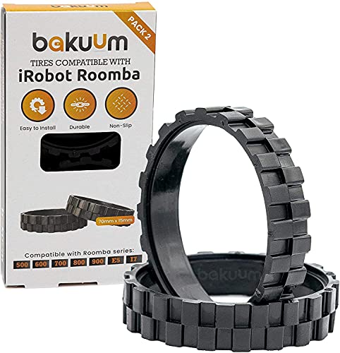 Neumaticos de ruedas para iRobot Roomba Series 500 600 700 800 900 e5 i7 Fabricado en España, Antideslizante, alta adherencia y fácil Montaje