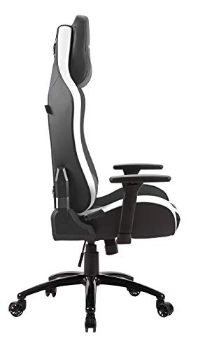 Newskill Takamikura - Silla Gaming Profesional (inclinación y Altura Regulable, reposabrazos Ajustables, reclinable 180º), piel, con ruedas, tapizada, reposabrazos, Color Blanco