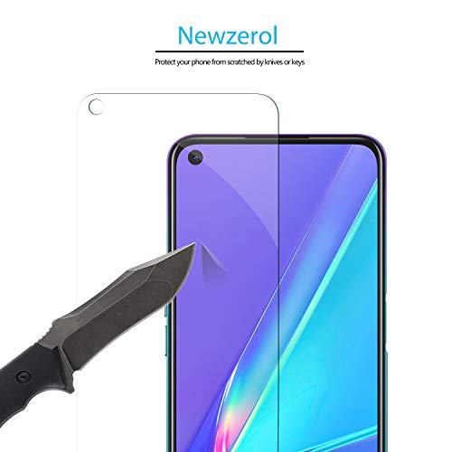 NEWZEROL Paquete de 3 Protectores de Pantalla + Paquete de 2 Protectores de Cámara para OPPO A52/A72/A92 Protector de Pantalla de Vidrio Templado de Alta Definición de Bordes Curvos de Arco