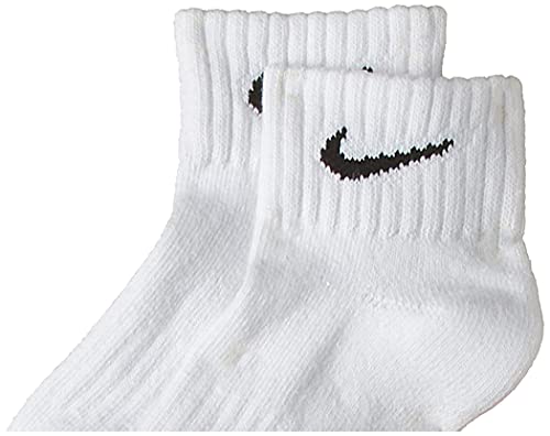 Nike One Quarter Socks 3PPK Value Calcetines para Hombre, Blanco (WHITE/BLACK), 38-42