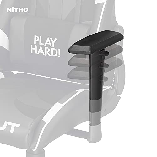 Nitho Hellcut Gaming Chair, E-Sports Racing Style Silla Ergonómica Para Computadora con Respaldo Alto, Silla Giratoria, Blanco/Negro (Windows)