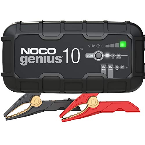 NOCO GENIUS10EU, 10A cargador de batería automático inteligente portátil de 6V y 12V, mantenedor de batería y desulfador para moto, scooter, auto, camión y caravana