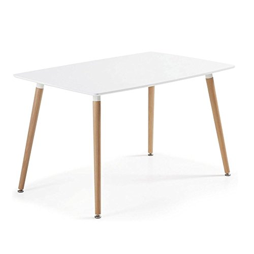 Noorsk Design Mesa de Comedor o Cocina Kiel 120 lacada Blanca