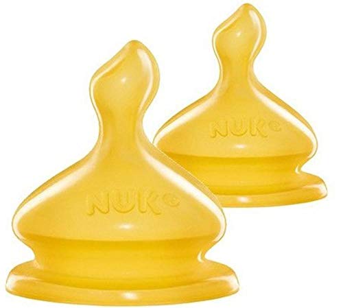 NUK First Choice+ - Pack de 2 tetinas de látex, talla M, 0 - 6 meses