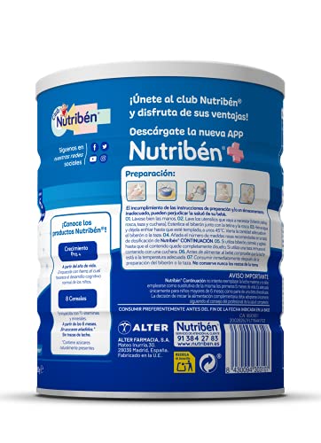 Nutribén Continuación ProAlfa 2 Leche en Polvo de Continuación para Bebés, de 6 a 12 meses, 800g