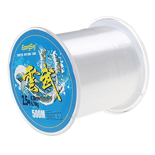 Nylon Pesca Línea, sicai 500 M monofilamento, Clear Nylon Pesca Línea sobre 0,26 mm de diámetro nailon alambre línea de pesca Claro