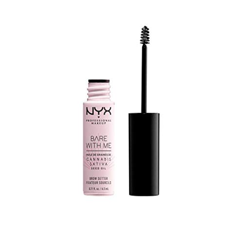 NYX Professional Makeup Fijador de Cejas Bare with Me, Para dar Forma, Fijación Suave a Firme, Aceite Acondicionador de Semillas de Cáñamo, Acabado Transparente