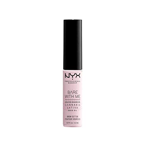 NYX Professional Makeup Fijador de Cejas Bare with Me, Para dar Forma, Fijación Suave a Firme, Aceite Acondicionador de Semillas de Cáñamo, Acabado Transparente