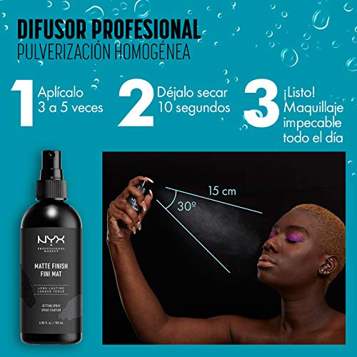 NYX Professional Makeup Spray fijador Makeup Setting Spray, Larga duración, Ligero, Fórmula vegana, Acabado Matte, 60 ml