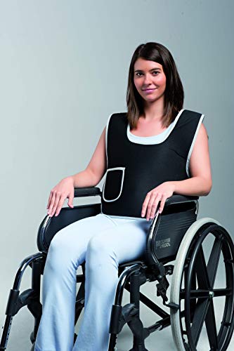 Obbocare - Chaleco De Sujeción Con Pieza Perineal Para Silla De Ruedas. Chaleco Con Cierre con Hebillas. Tejido Transpirable Y Acolchado. Talla L